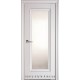 Двери Престиж Новый Стиль белый матовый (Premium) стекло с рисунком р2 + молдинг