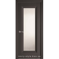 Двери Престиж Новый Стиль антрацит (Premium) стекло с рисунком Р2