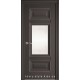 Двери Шарм Новый Стиль антрацит (Premium) стекло с рисунком р2 + молдинг