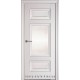 Двери Шарм Новый Стиль белый матовый (Premium) стекло с рисунком р2 + молдинг