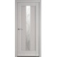 Двери Премьера Новый Стиль серая патина (ПВХ DeLuxe) стекло с рисунком Р2