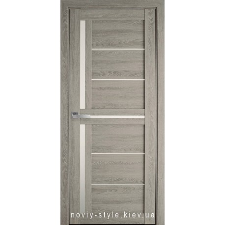 Двери Диана Новый Стиль дуб дымчатый (ПВХ Ultra) с матовым стеклом