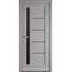 Двери Грета Новый Стиль серая пастель (Premium) с черным стеклом