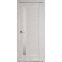 Двері Грета Новий Стиль сіра патина (ПВХ DeLuxe) з матовим склом