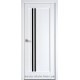 Двері Делла Новий Стиль білий матовий (Premium) з чорним склом