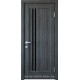 Двери Делла Новый Стиль grey new (ПВХ DeLuxe) с черным стеклом