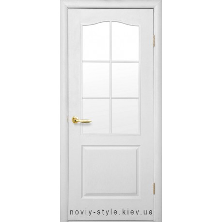 Двери Классик Новый Стиль под покраску (грунтованное) с матовым стеклом