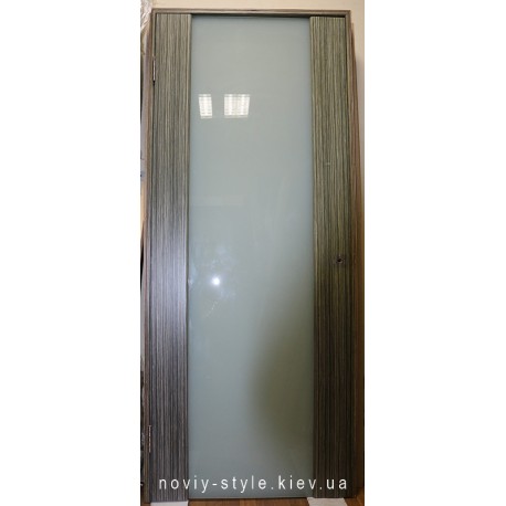 Двери шпон Глазго эбен 80 см со стеклом триплекс