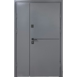 Входная дверь Металл/МДФ 1200 мм с молдингом серый (RAL 7024) / антрацит Редфорт уличные