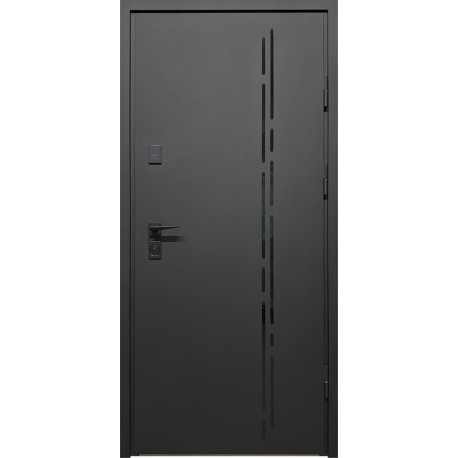 Двери входные City Pro 2 RAL 9005 муар/белый супермат