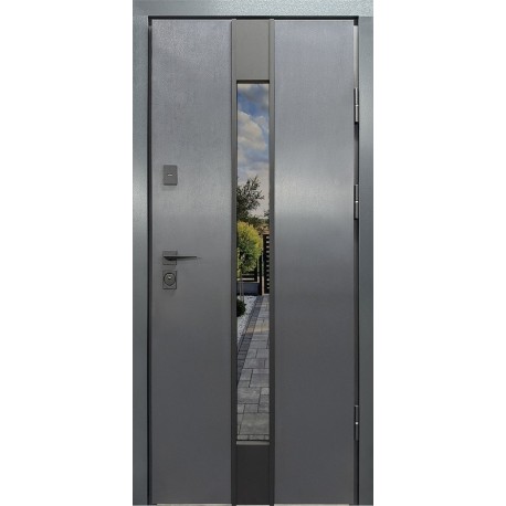 Двери входные City Lux 2 лампра антрацит/сосна прованс