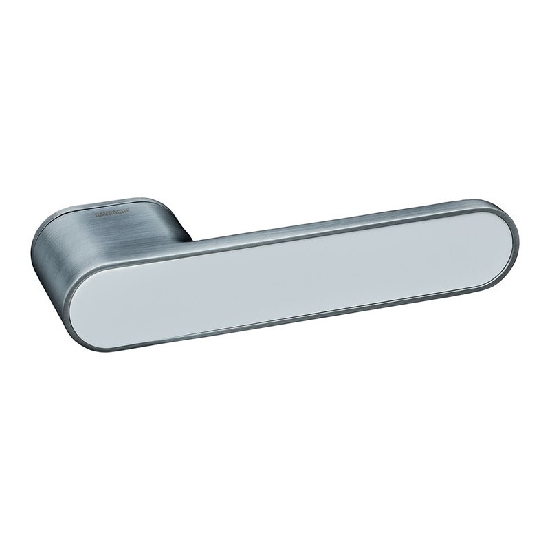 Ручки дверные Gavroche GRCLICK Cl-O1 MSC/WHITE (сатиновое серебро/белый)