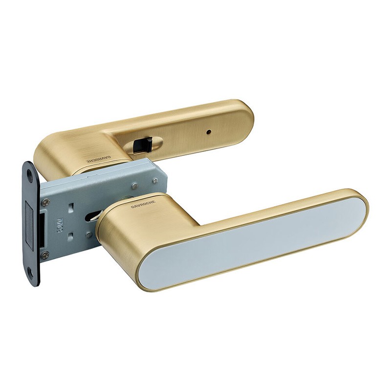 Ручки дверные Gavroche GRCLICK Cl-O1 с магнитной защелкой GoldSB/White (сатиновое золото/белый)