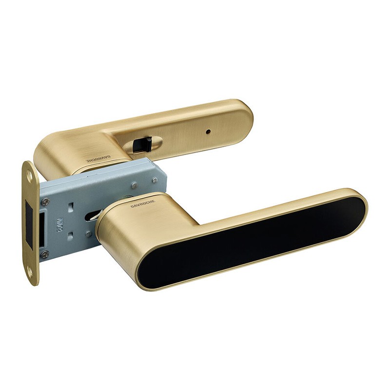 Ручки дверные Gavroche GRCLICK Cl-O1 с магнитной защелкой Gold SB/Black (сатиновое золото/черный)