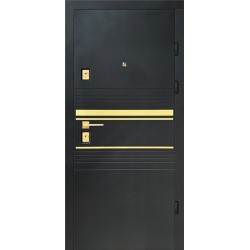 Двері вхідні Artiz БТ-41 чорна шагрень/мереживо біле