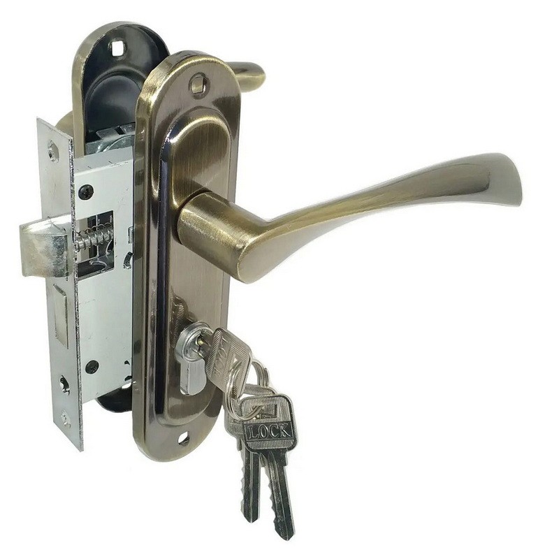 Замок с ручками А50-012 AB (старая бронза)