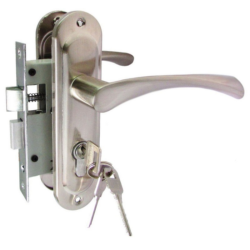 Замок с ручками А50-012 BN (шлифованный никель)