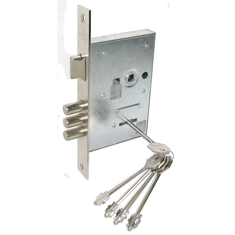 Замок врезной 55-1 BN (шлифованный никель)