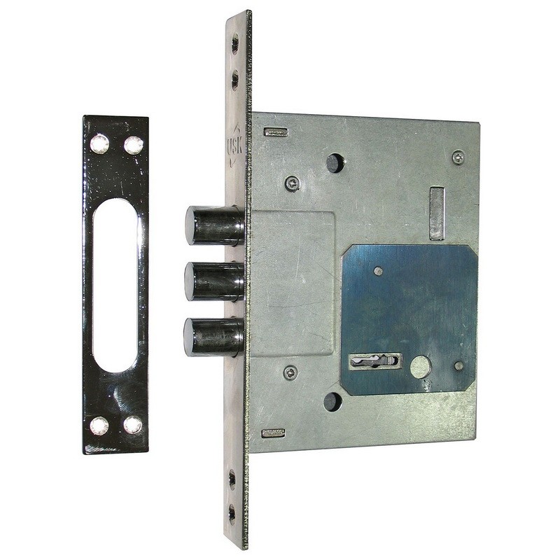 Замок USK 257 L (без накладки, без отв. планки) NP (полированный никель)