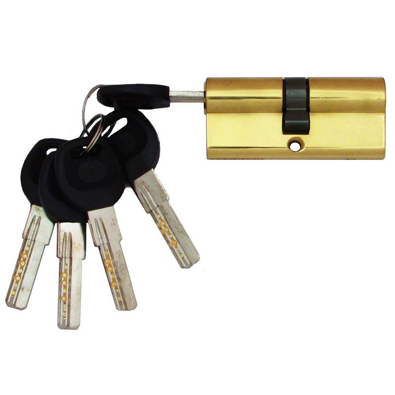 Цилиндр замка USK B-90 (45*45) k/k перфорированый ключ PB (полированная латунь)