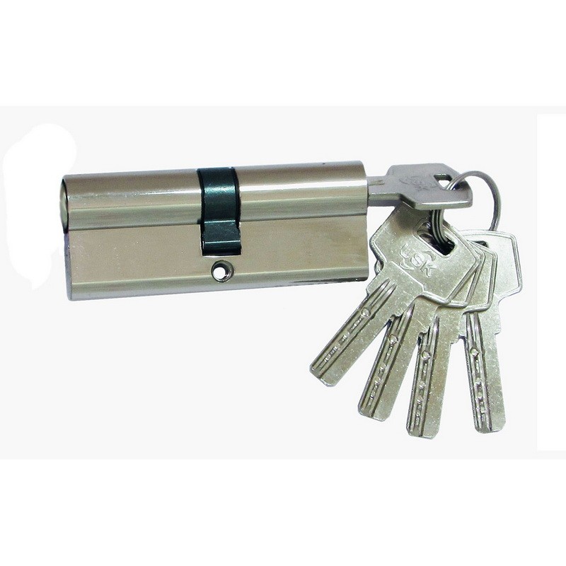 Циліндр замка USK ZCi-80 (40*40) k/k перфорований ключ NP (полірований нікель)