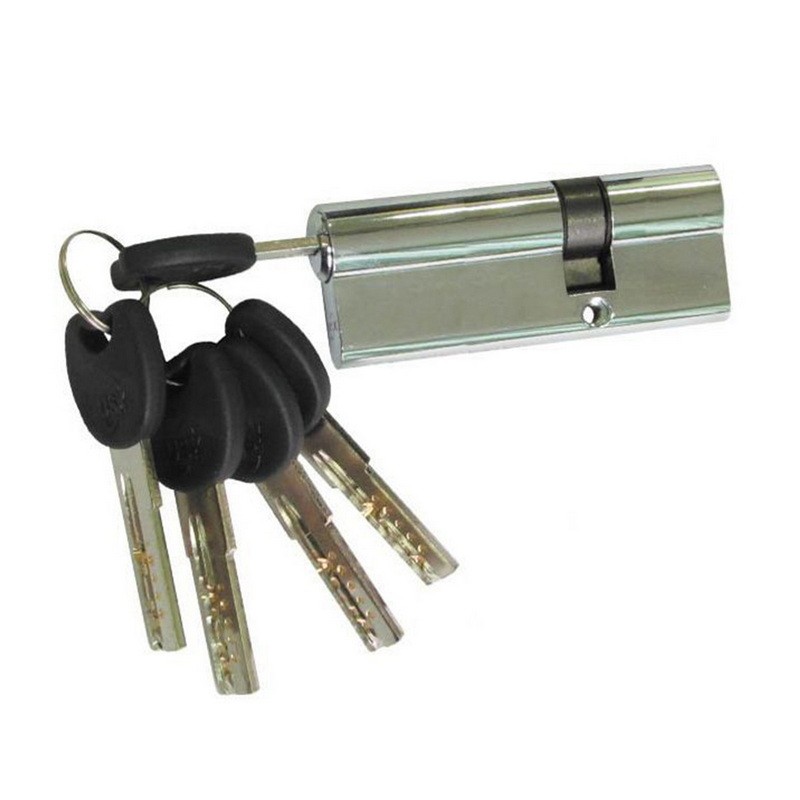 Цилиндр замка USK ZC-90 (55*35) k/k перфорированый ключ NP (полированный никель)