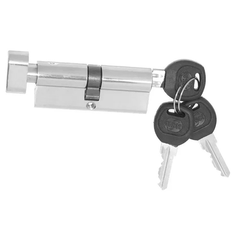 Цилиндр замка USK 3A-80 (40*40) k/thumb английский ключ CP (полированный хром)