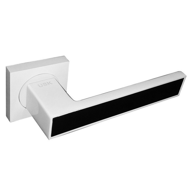 Ручки на розетах USK A-80048 WHITE/BLACK (белый/черный)