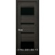 Двері Ібіца Новий Стиль дуб шоколадний (Нано Флекс) з чорним склом