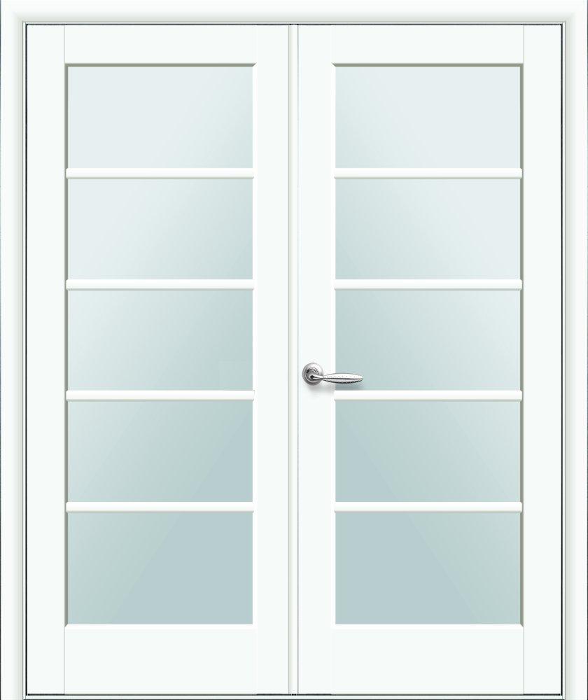 Двойные белые двери Муза со стеклом